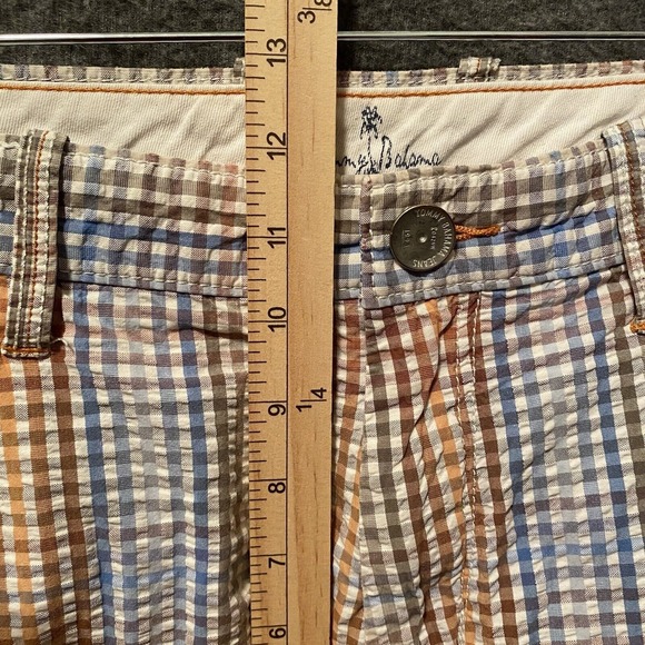 Tommy Bahama Shorts Mens 40‎ Gingham Plaid Chino Seersucker Cotton Snap Pockets - Picture 10 of 12